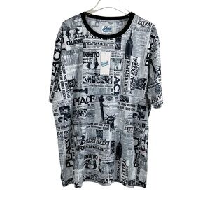 Fresh Prints of Bel Air All Over Newspaper Print T-Shirt NWT Men’s Size 2X